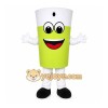Green Cup Mascot Costume with Custom Logo Green Cup Mascot Costume with Custom Logo