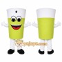 Green Cup Mascot Costume with Custom Logo