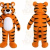 Orange Tiger Mascot Costume with Custom Logo