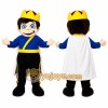Blue Prince Mascot Costume with Custom Logo