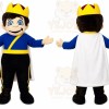 Blue Prince Mascot Costume with Custom Logo