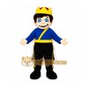 Blue Prince Mascot Costume with Custom Logo