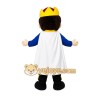 Blue Prince Mascot Costume with Custom Logo