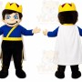 Blue Prince Mascot Costume with Custom Logo