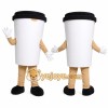 White Coffee Cup Mascot Costume with Custom Logo White Coffee Cup Mascot Costume with Custom Logo