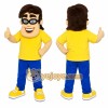 Yellow Man Mascot Costume with Custom Logo Yellow Man Mascot Costume with Custom Logo