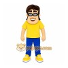 Yellow Man Mascot Costume with Custom Logo Yellow Man Mascot Costume with Custom Logo