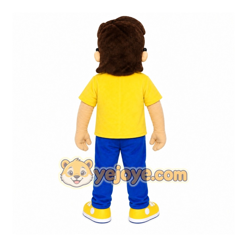 Yellow Man Mascot Costume with Custom Logo Yellow Man Mascot Costume with Custom Logo