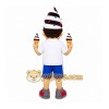 White Ice Cream Boy Mascot Costume with Custom Logo White Ice Cream Boy Mascot Costume with Custom Logo