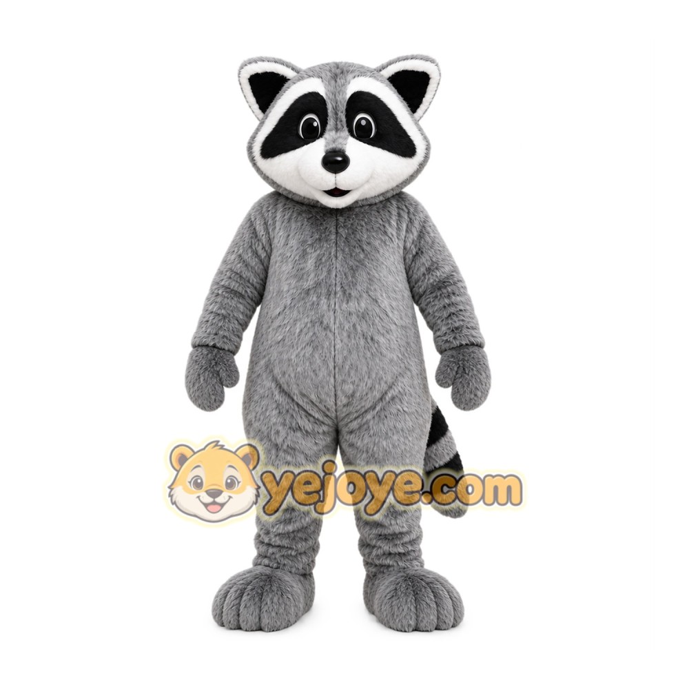 Gray Raccoon Mascot Costume with Custom Logo Gray Raccoon Mascot Costume with Custom Logo