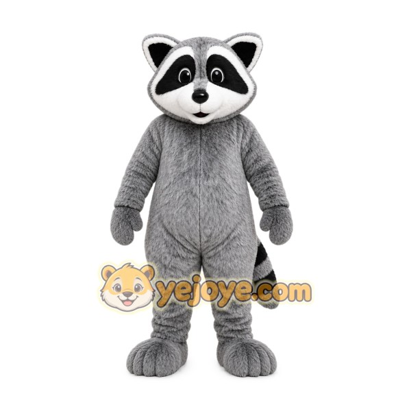 Gray Raccoon Mascot Costume with Custom Logo Gray Raccoon Mascot Costume with Custom Logo