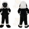 Black Dog Mascot Costume with Custom Logo