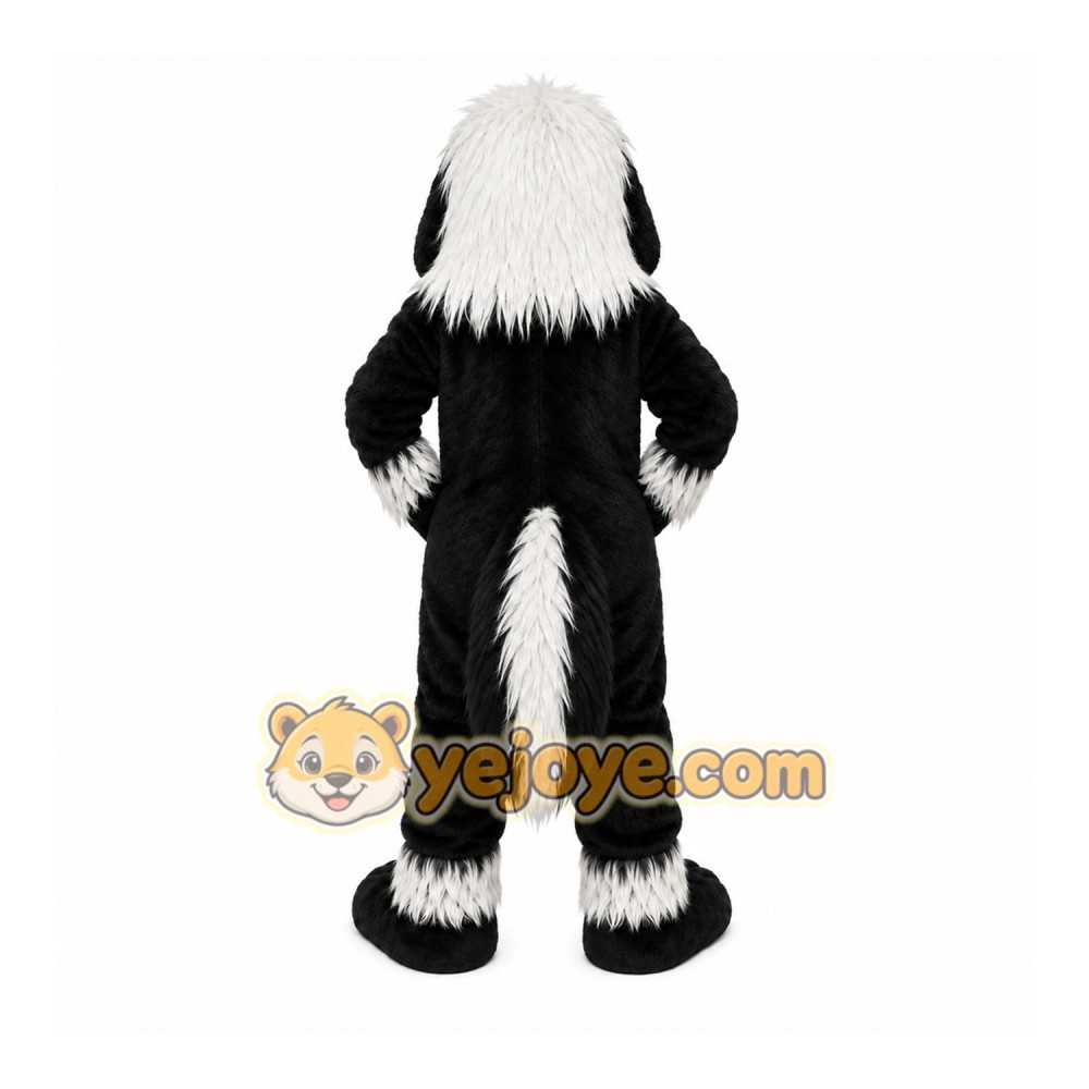 Black Dog Mascot Costume with Custom Logo Black Dog Mascot Costume with Custom Logo