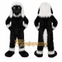 Black Dog Mascot Costume with Custom Logo