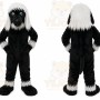 Black Dog Mascot Costume with Custom Logo
