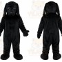 Black Dog Mascot Costume with Custom Logo