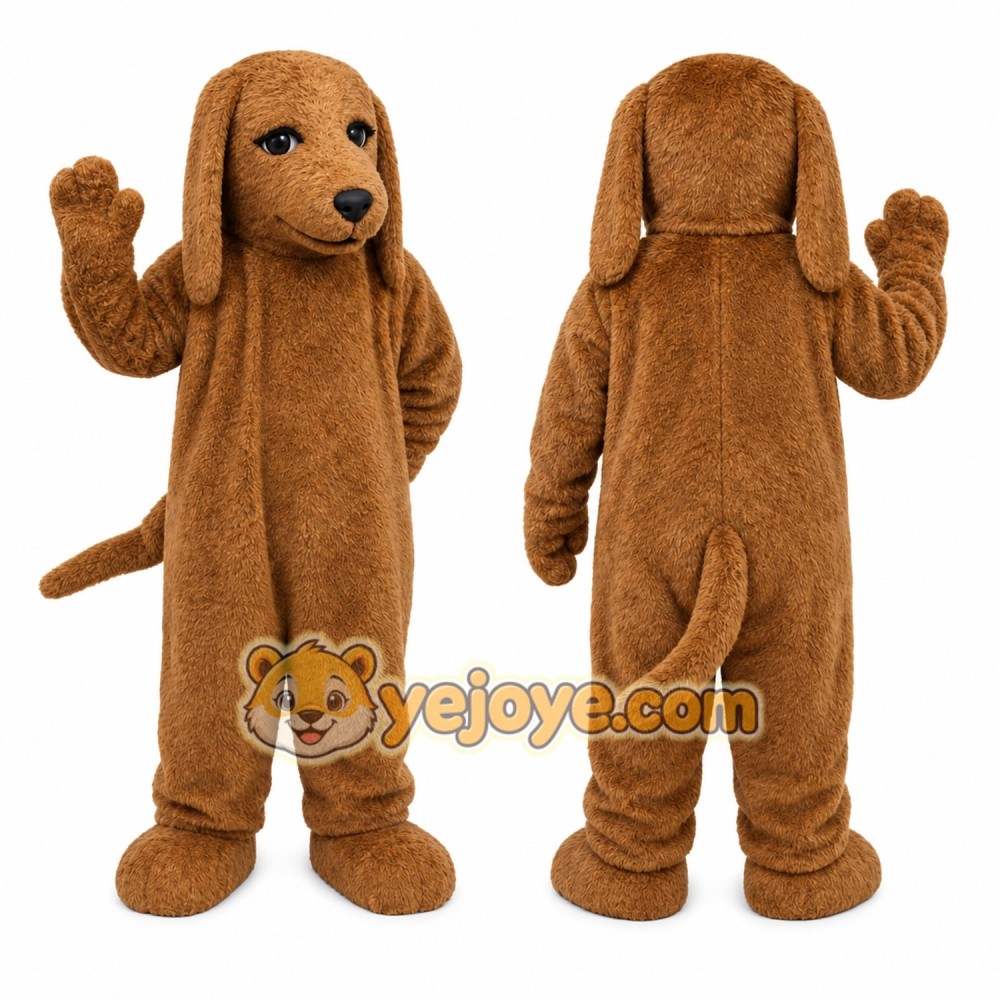 Brown Dog Mascot Costume with Custom Logo Brown Dog Mascot Costume with Custom Logo