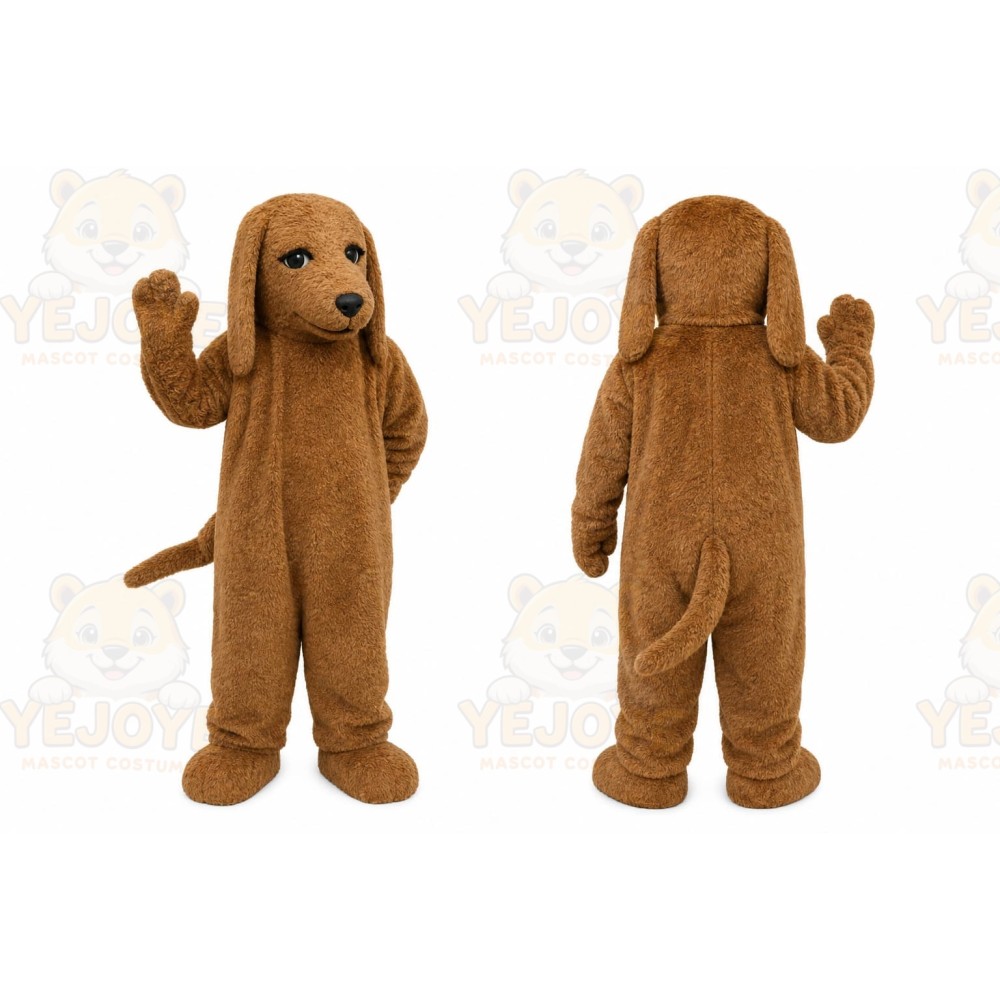 Brown Dog Mascot Costume with Custom Logo
