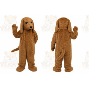 Brown Dog Mascot Costume with Custom Logo