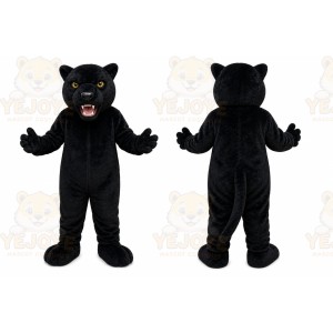 Black Panther Mascot Costume with Custom Logo