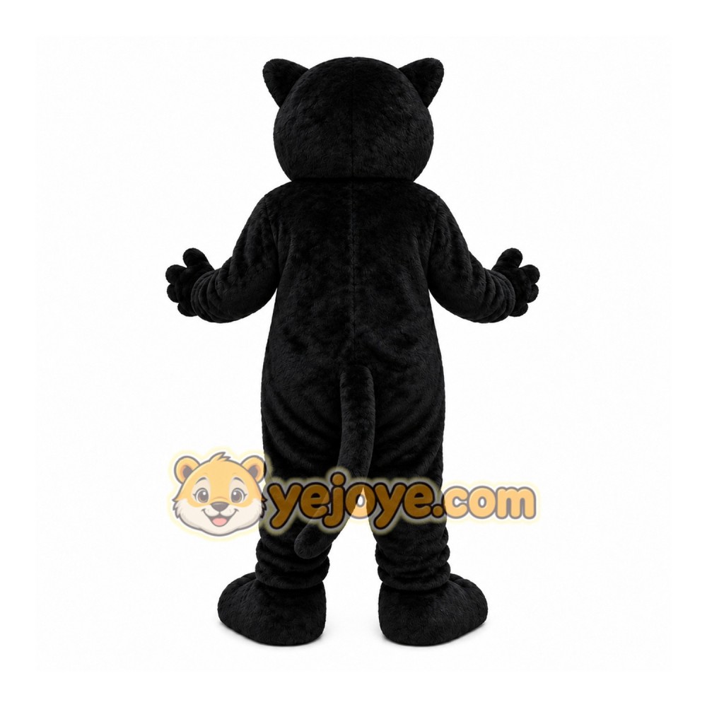 Black Panther Mascot Costume with Custom Logo