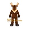 Brown Moose Mascot Costume with Custom Logo