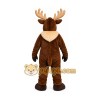Brown Moose Mascot Costume with Custom Logo