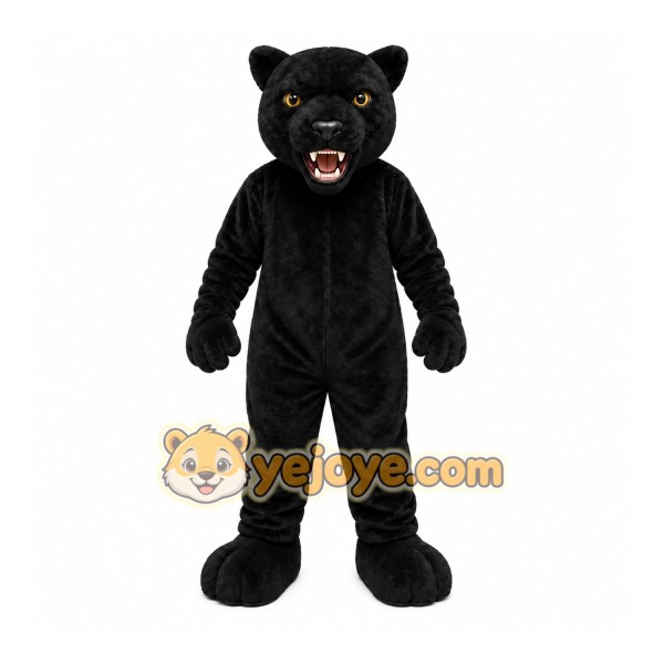 Black Panther Mascot Costume with Custom Logo