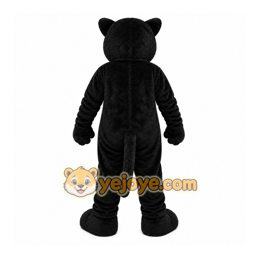 Black Panther Mascot Costume with Custom Logo