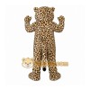 Tan Leopard Mascot Costume with Custom Logo