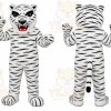 White Tiger Mascot Costume with Custom Logo