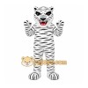 White Tiger Mascot Costume with Custom Logo White Tiger Mascot Costume with Custom Logo