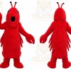 Red Lobster Mascot Costume with Custom Logo