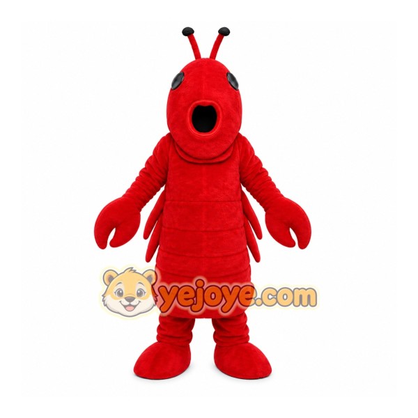 Red Lobster Mascot Costume with Custom Logo