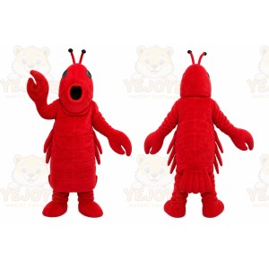 Red Lobster Mascot Costume with Custom Logo