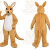 Brown Kangaroo Mascot Costume with Custom Logo