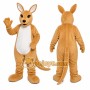 Brown Kangaroo Mascot Costume with Custom Logo