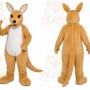 Brown Kangaroo Mascot Costume with Custom Logo
