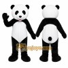 Black Panda Mascot Costume with Custom Logo Black Panda Mascot Costume with Custom Logo
