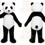 Black Panda Mascot Costume with Custom Logo