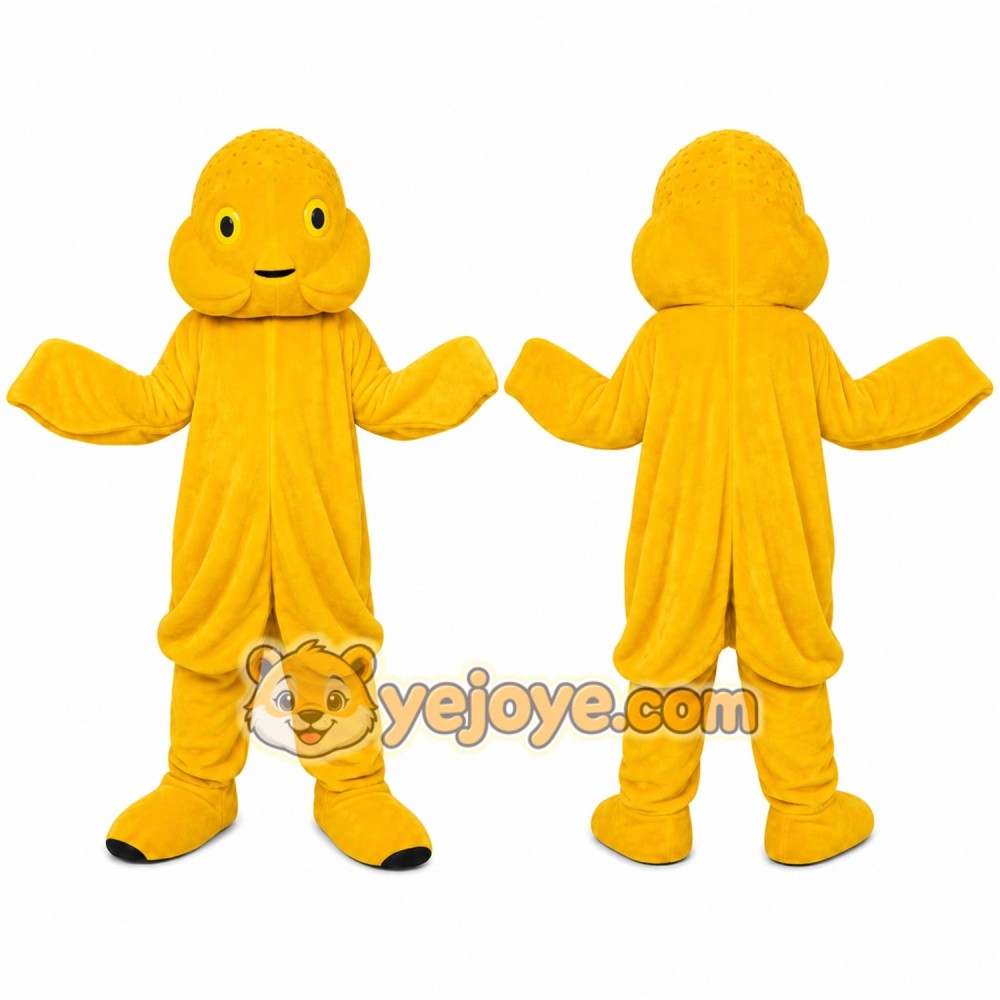Yellow Octopus Mascot Costume with Custom Logo Yellow Octopus Mascot Costume with Custom Logo