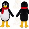 Black Penguin Mascot Costume with Custom Logo