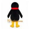 Black Penguin Mascot Costume with Custom Logo