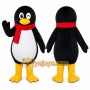 Black Penguin Mascot Costume with Custom Logo