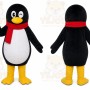 Black Penguin Mascot Costume with Custom Logo