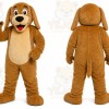 Brown Dog Mascot Costume with Custom Logo