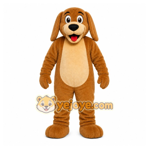 Brown Dog Mascot Costume with Custom Logo