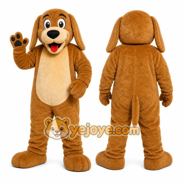Brown Dog Mascot Costume with Custom Logo