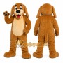 Brown Dog Mascot Costume with Custom Logo