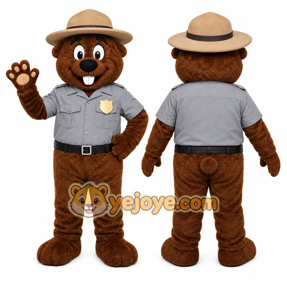 Brown Beaver Mascot Costume with Custom Logo Brown Beaver Mascot Costume with Custom Logo